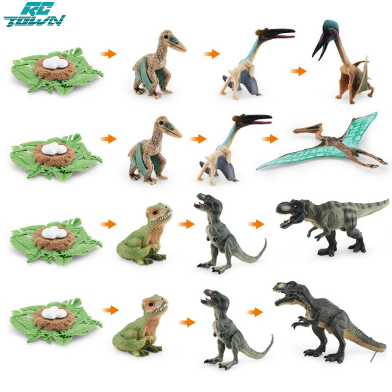 4pcs Realistic Dinosaur Action Figures Simulation Dinosaur Growth Life