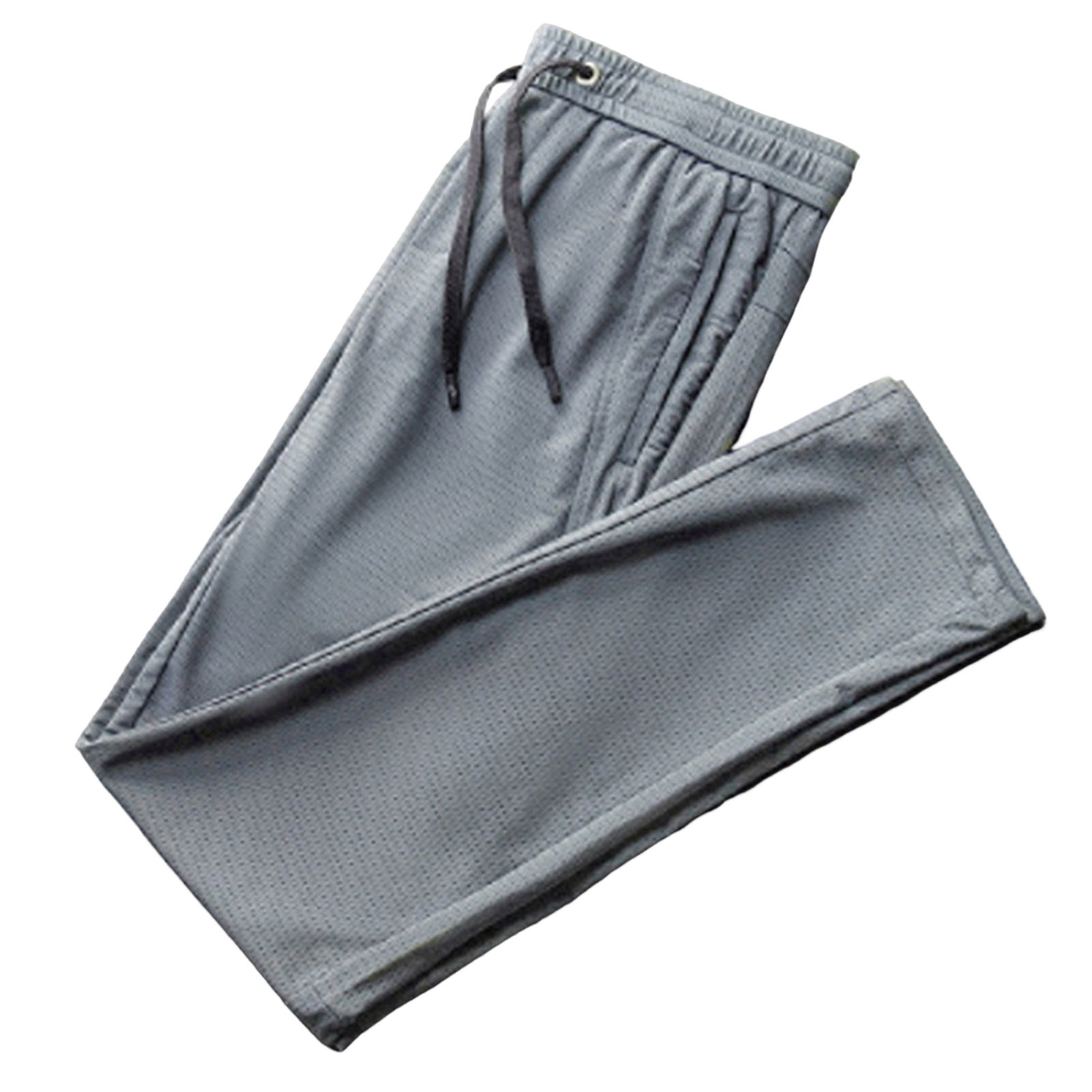 Aixuexi Men Sport Pants Solid Color Breathable Deep Crotch Loose Drawstring Exercise Ankle-banded Zipper Pockets Mesh Men Sweatpants Male Clothes Trendy Summer Sweatpants