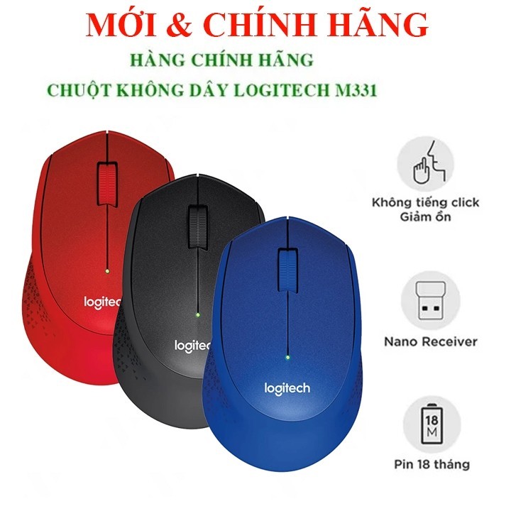 Chuột không dây Logitech M330 Silent Yên Tĩnh
