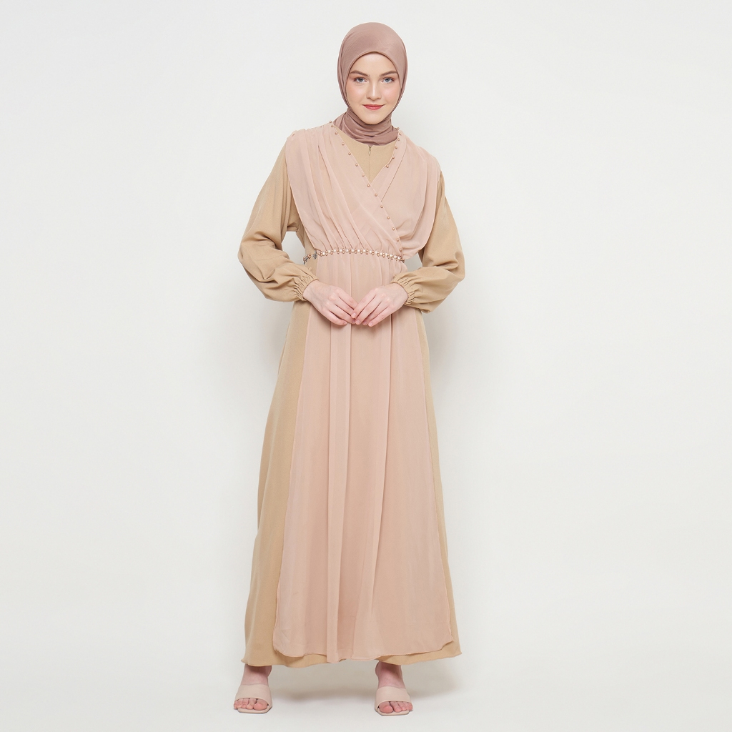 dress warna cream Jual BD Gaun Bridesmaid Sister Dress Gaun Pesta Panjang Dan Pendek Warna Cream BD67-74
