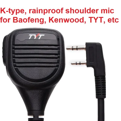 Singapore stock, high quality TYT IP54 Rainproof Waterproof Shoulder mic Speaker Microphone for for BAOFENG or Kenwood, WLN, PUXING, TYT, WOUXUN, QUANSHENG, Walkie Talkie