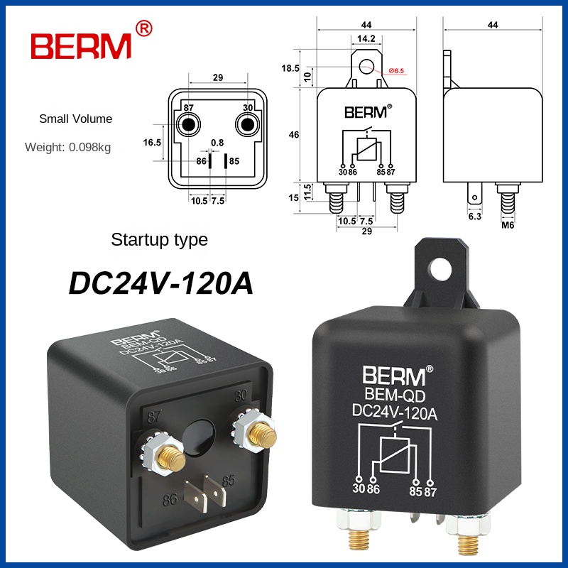Rơ-le Ô Tô Khởi Động - 24V 120A BEM-QD/BEM-CQD | tùy chọn: 120A/200A – relay 12V/24V