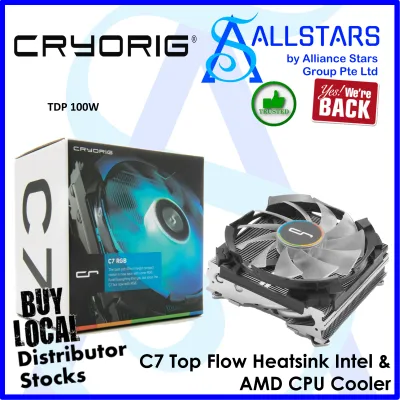 (ALLSTARS : We Are Back / DIY Promo) Cryorig C7 RGB Top Flow CPU Heatsink with RGB Fan (TDP 100W) (Warranty 2years with Local Distributor Corbell)