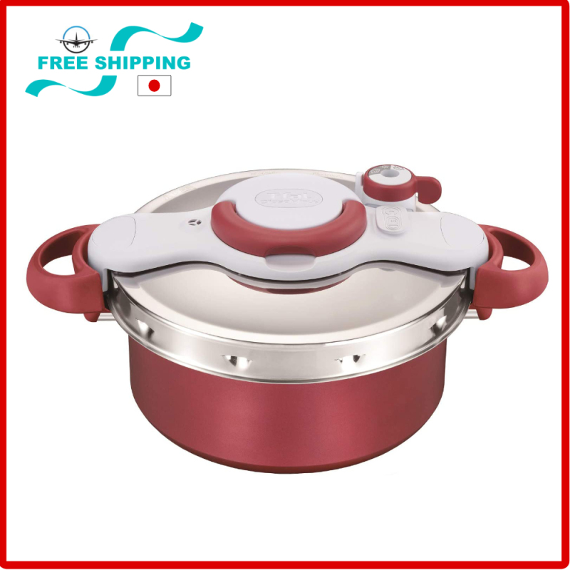 Tefal pressure cooker 4.2L IH compatible, One-touch opening and closing 2in1 Clipso Minut DUO, IH & GAS Stove Compatible, Red Singapore