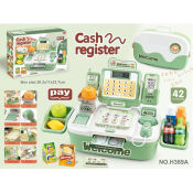 Kids Supermarket Cash Register Set with Calculator, Music & Lights