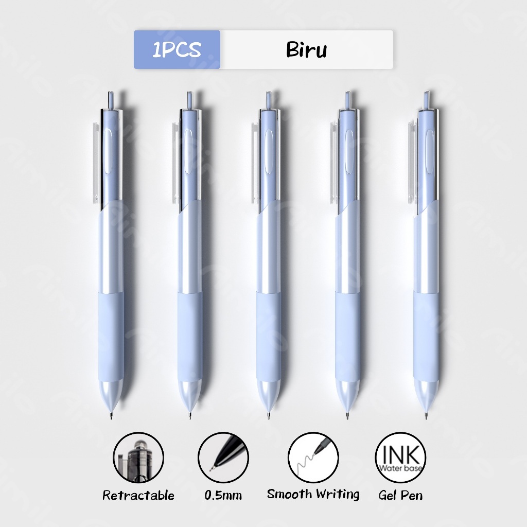 (Isi 1 Pack/ 12PCS) Aimilo Gel Pen Pulpen Gel Retractable 0.5mm