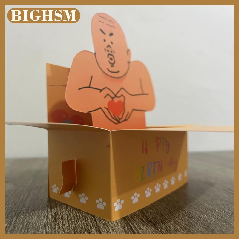 BIGHSM Vui Chúc Mừng Sinh Nhật Pop-up Thẻ 3D Nhân Vật Thiết Kế Giấy Đảng Lời Mời Món Quà Hoàn Hảo Cho Gia Đình Bạn Bè Và Đồng Công Nhân