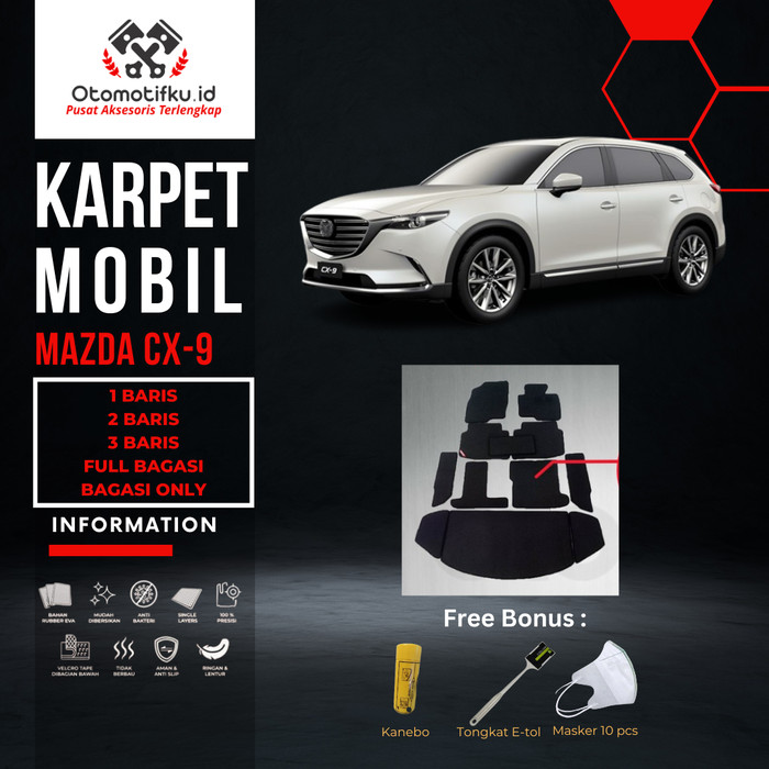 [ OTOMOTIFKU ] Karpet Mobil Mazda CX-9 Old Bahan Double Layer Rubber Eva Premium Harga 660,000 rupiah*Gratis Ongkir