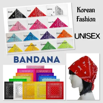 [SG Seller] Bandana Headband Scarf Wristband Head Wrap Handkerchief Outdoor Sport Multifunction Korean Fashion Unisex
