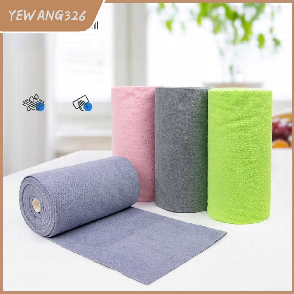 YEWANG326 20PCS/Roll Thấm hút Khăn vi sợi Thay thế Tái sử dụng Khăn lau bát đĩa nhà bếp  Bộ đồ ăn Khăn ăn Giẻ lau đĩa dầu chống dính
