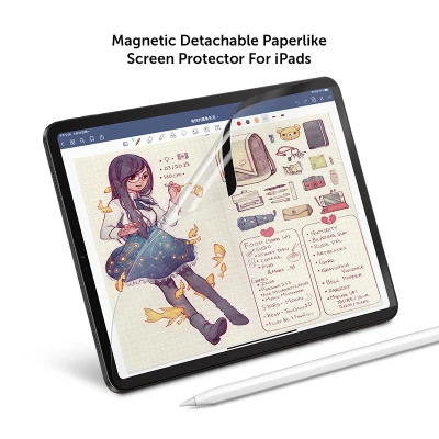 [Benks] New Magnetic Detachable and Reusable Paperlike Screen Protector / Film for iPad Pro 11, iPad Pro 12.9, iPad Air 4/3, iPad Pro 10.5, iPad Gen 8/7 / Paper-Like for iPad / Paper Like for iPad / Paperfeel - 2021 Version