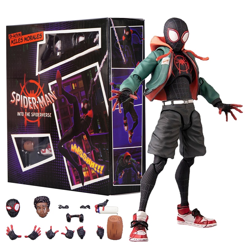 Marvel SV Miles Morales Mô hình nhân vật Spiderman movable đồ chơi Anime Spider-Man Spider verse Peter Parker figurine Quà Tặng trẻ em