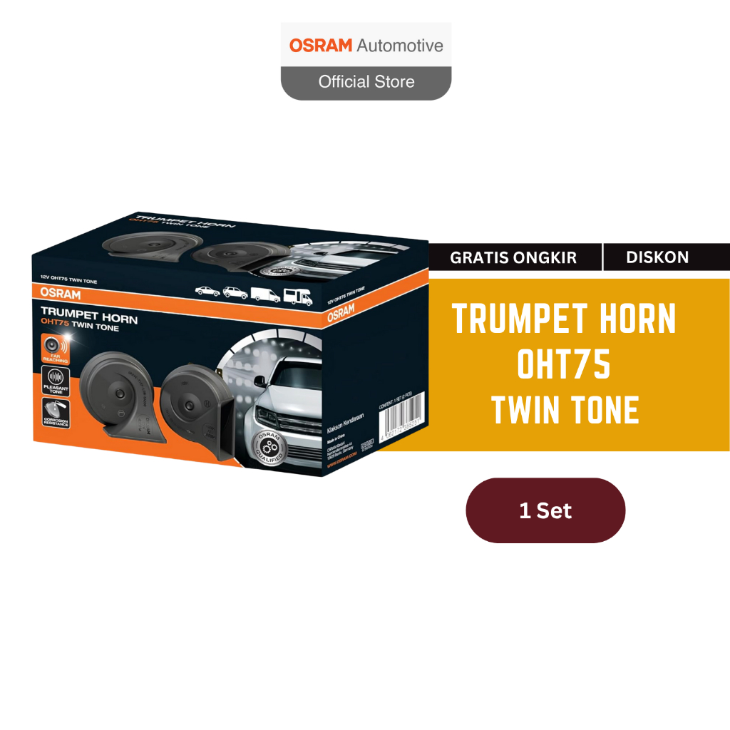 OSRAM Klakson Trumpet atau Keong 12V - OHT75 Harga 166,465 rupiah*Gratis Ongkir