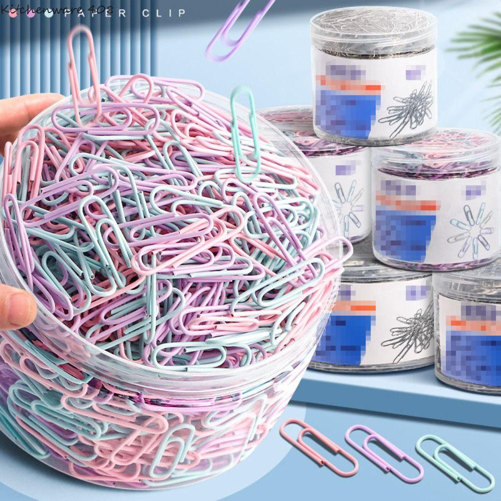 TT GLASSES 160/500PCS Lớn Kẹp giấy Morandi Thép không gỉ Sắp xếp giấy Bền Văn phòng phẩm Đồ dùng văn phòng
