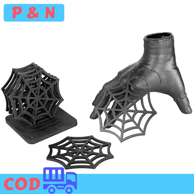 PN 1 6pcs Halloween Coaster Halloween Bảng trang trí Spider Web đế lót ly lễ hội Halloween bảng placemats cho trang trí nội thất