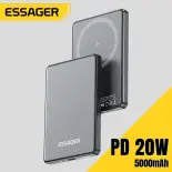 Essager mỏng sạc dự phòng không dây 5000mAh sạc nhanh Powerbank Pin gắn ngoài di động từ sạc cho iPhone 15 14 13 12