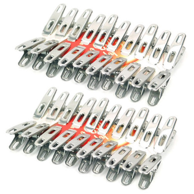 【Mr. show】 Kẹp quần áo bằng thép không gỉ 40 × kẹp kim loại giặt Kẹp ghim treo 4.5*1cm