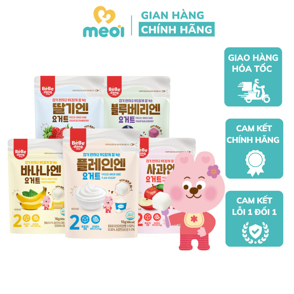 Sữa chua khô sấy lạnh ăn dặm cho bé BeBedang bổ sung lợi khuẩn 16g