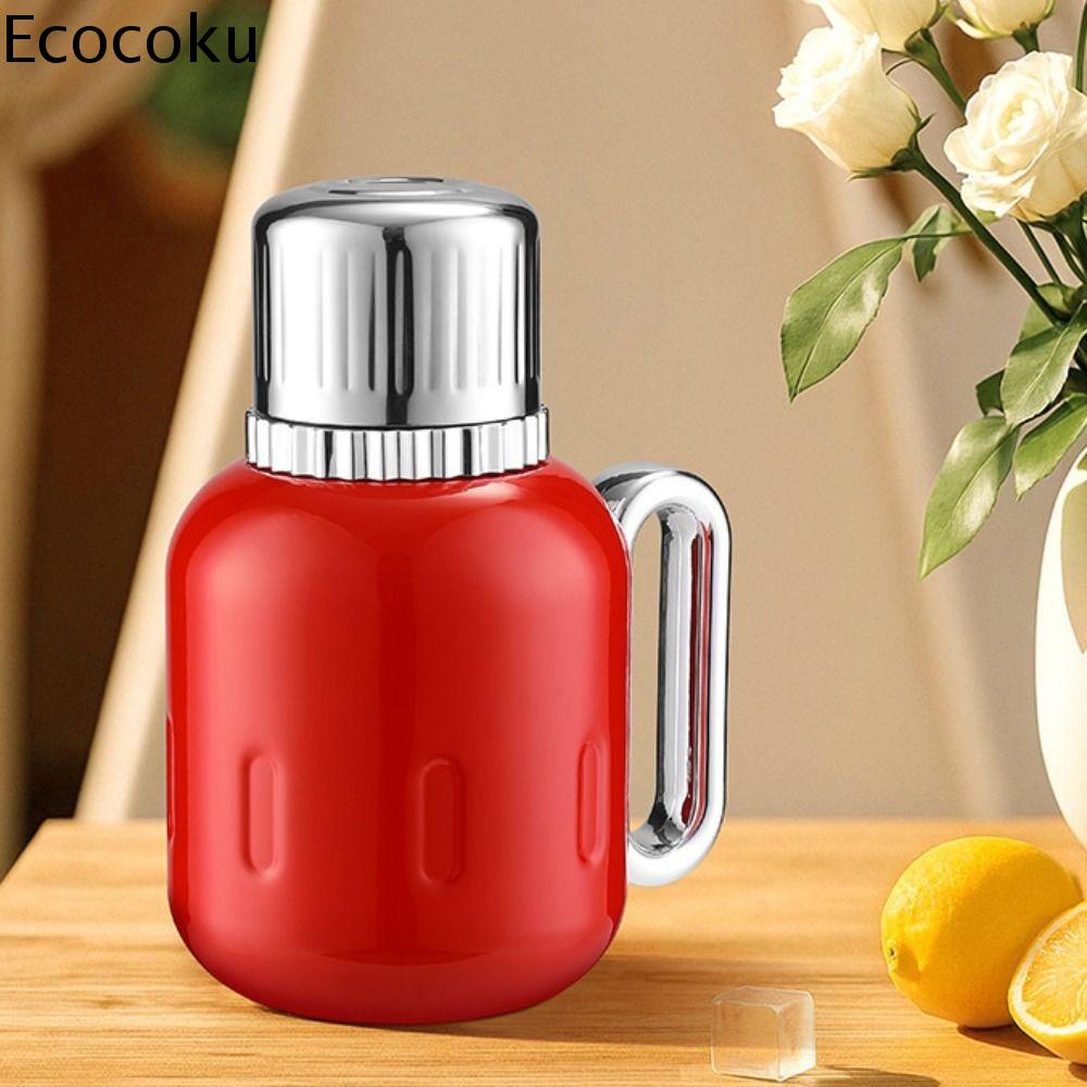 ECOCOKU Hiển thị nhiệt độ cơ học Ấm đun nước pha trà cách nhiệt Thép không gỉ 316 với bộ lọc trà Bình giữ nhiệt Cấp thực phẩm Chống rò rỉ Ấm trà giữ nhiệt Thể thao