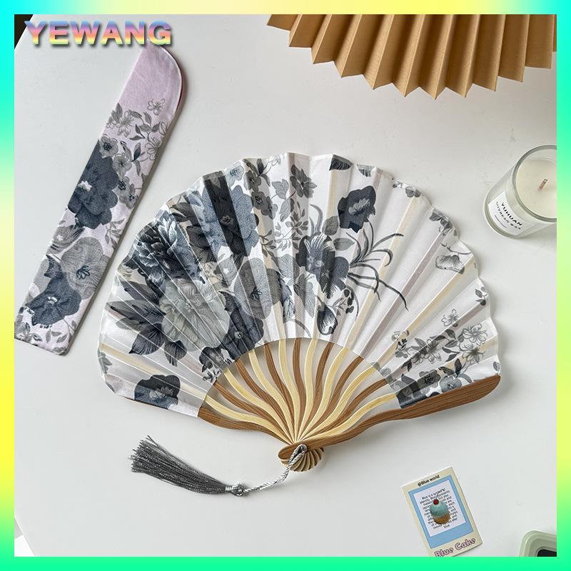 YEWANG Trung Quốc Nhật Bản phong cách quạt lụa gấp Quạt đám cưới fan hâm mộ nghệ thuật Quà Tặng khiêu vũ tay fan hâm mộ cổ điển tre gấp tay cầm hoa fan hâm mộ - 3