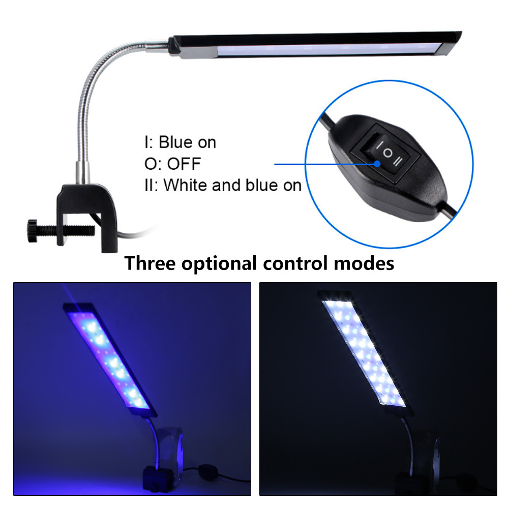 Fafeicy bể cá Đèn LED Đèn Kẹp công suất cao 10W kẹp đèn Đèn bể cá cho hồ cá sáng (phích cắm chuẩn Mỹ)