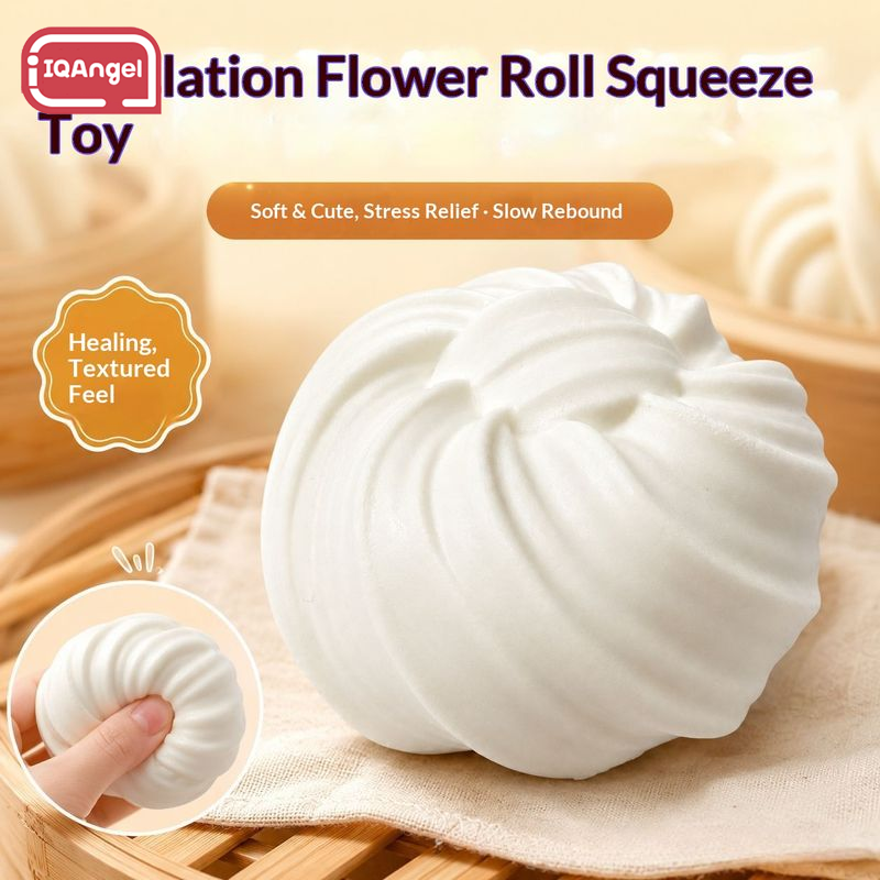 IQANGEL Realistic Steamed Bun Squishy Toy Soft Stress Relief Fidget Play ราคา 58 บาท*ส่งฟรี