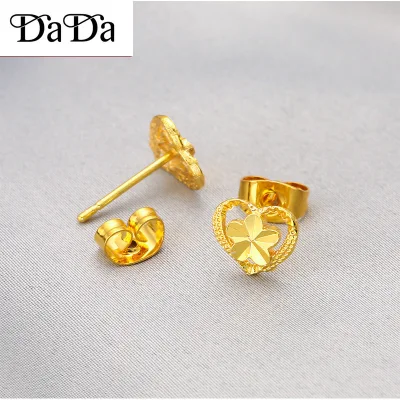 Limited Today 916 gold stud earrings love ear studs Vietnam sand gold earrings gold ladies earrings