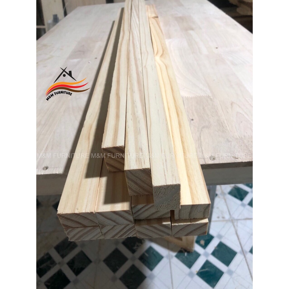 [MM026] Combo 10 thanh gỗ thông 3x2cm dài 50cm láng mịn 4 mặt