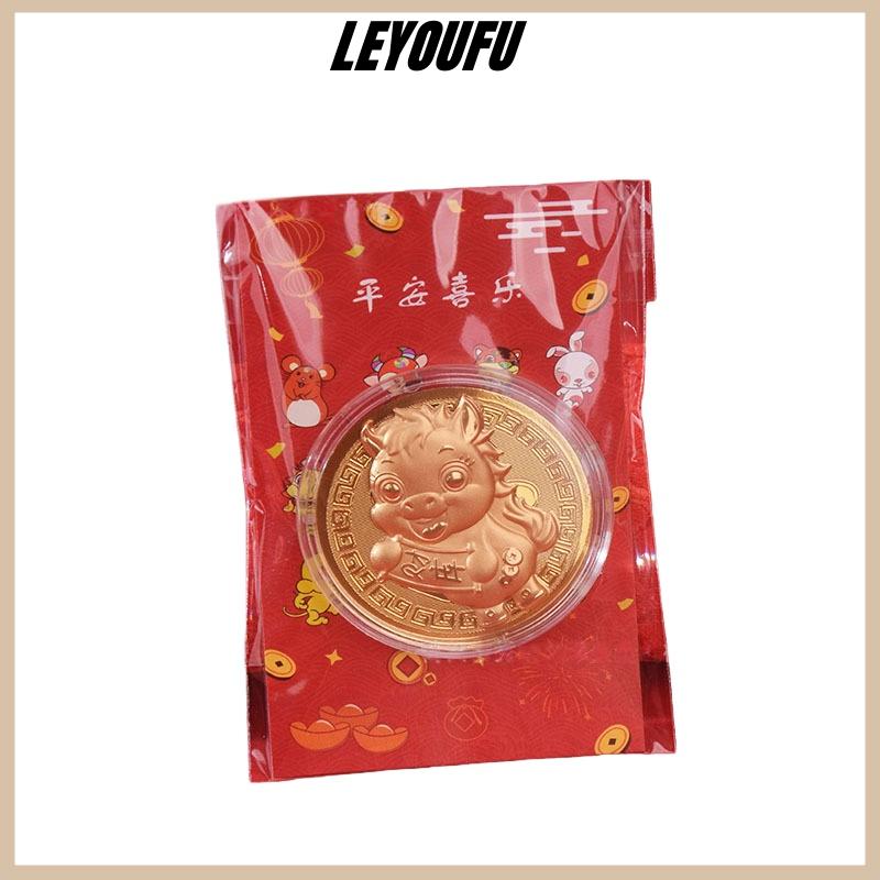 LEYOUFU 1 3Pcs Năm của Ngựa Kỷ Niệm Huy Chương 2026 Hoàng Đạo Ngựa Giả Vàng Lá Thẻ Lưu Niệm Đồng Xu Kim Loại Thủ Công Mỹ Nghệ Tổ Chức Sự Kiện Quà Tặng Lưu Niệm - 7