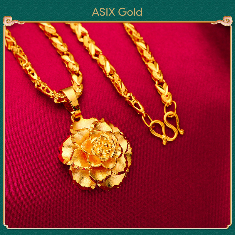 Asix gold cô kim 24k may mắn hoa mặt dây chuyền mua có thể mang lại may mắn và sự giàu có