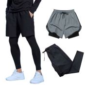 Men's Quick-Dry 2-in-1 Running Shorts for Fitness