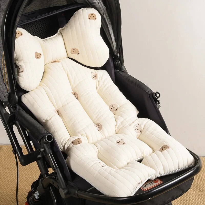 Xe đẩy em bé Ghế Đệm nệm cho xe puchair tấm lót tháo được dày cotton thoáng khí giỏ hàng Nệm trẻ sơ sinh sơ sinh Phụ kiện xe đẩy em bé
