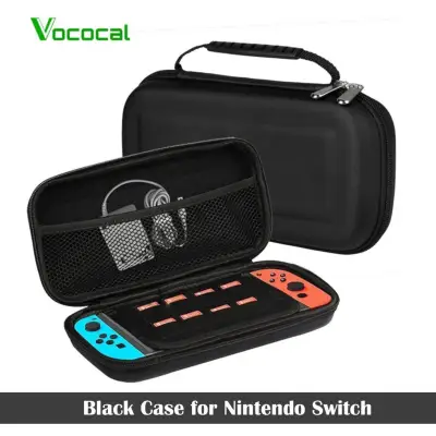 Vococal Hard Portable Travel Carrying Protective Storage EVA Case Bag Shell Sleeve Cover for Nintendo Switch Cables Game Card Accessories Black