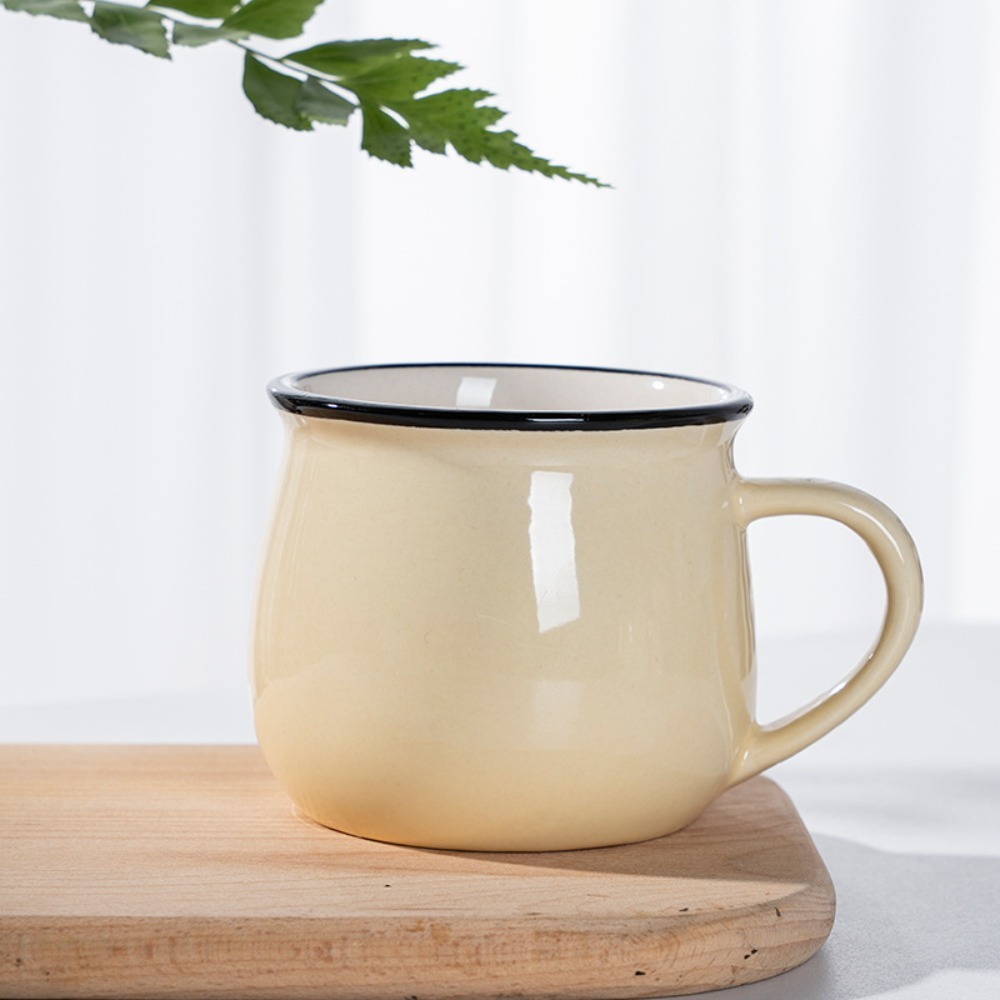 MAOMEI Bắc Âu Cốc sữa bằng gốm Cổ điển 300/400ml Cốc cà phê Cổ điển Màu trơn Cốc trà Quà Tặng Ngày Valentine - 7