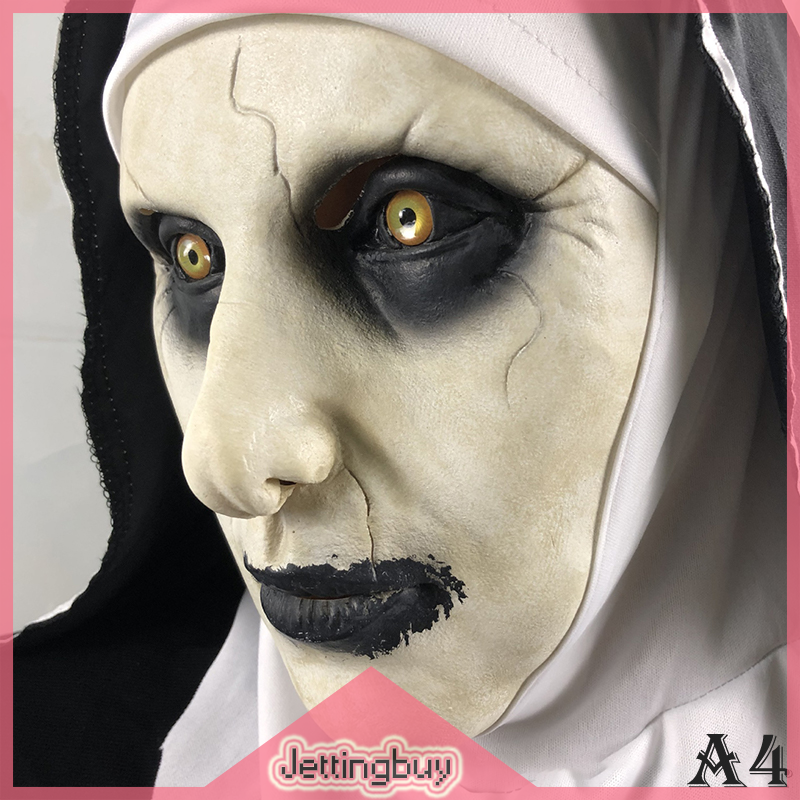 Jettingbuy Flash Sale The Horror Scary Nun Latex Mask W Headscarf Valak