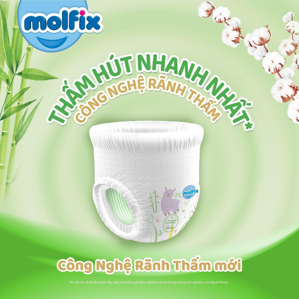 Dùng thử combo 10 bỉm tã quần cực đại Molfix Thiên nhiên size M L XL XXL