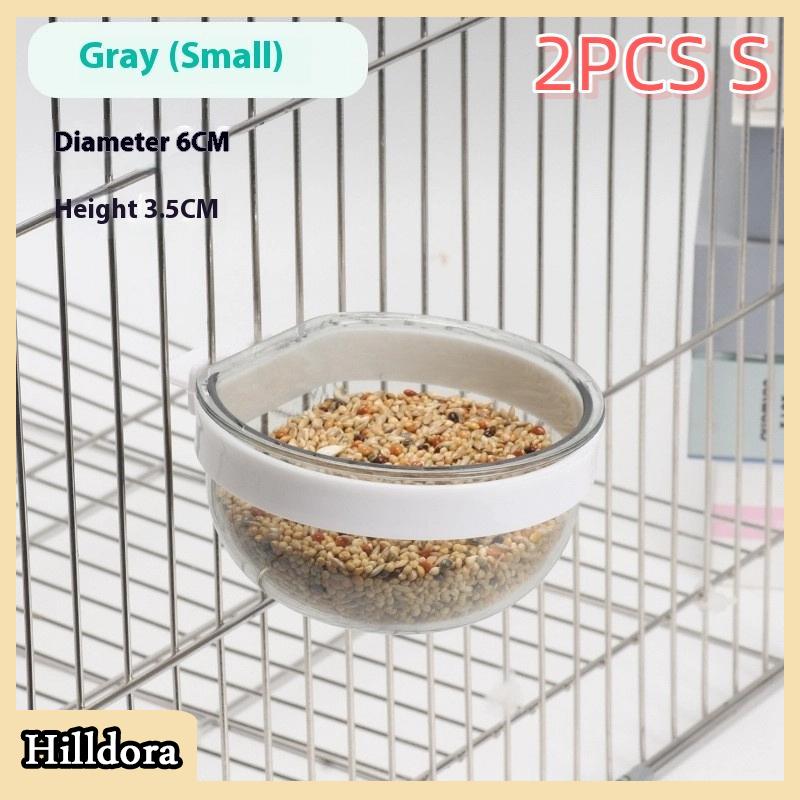 [Hilldora] Bird Feeding Bowl Detachable Transparent Bowl Plastic Food Cup For Cage Convenient Hanging Water Feeder For Parrots - 3