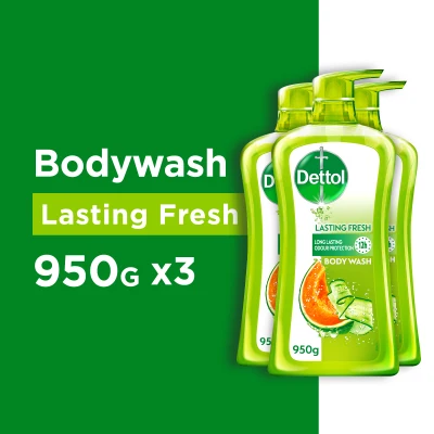 [Bundle of 3] Dettol Body Wash Lasting Fresh 950G
