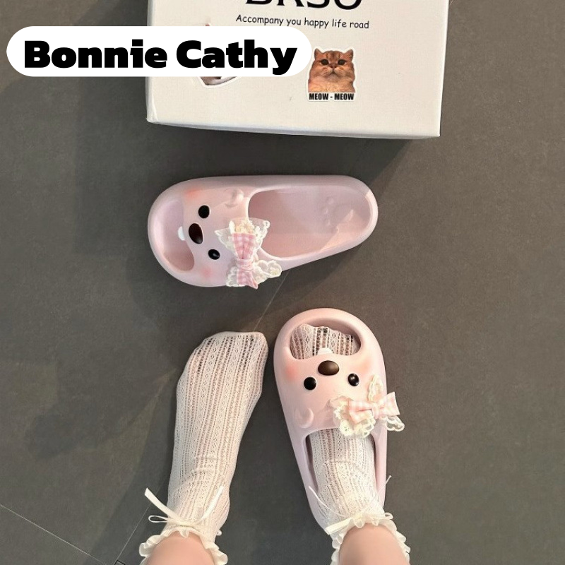 Bonnie Cathy Cute Animal Slippers for Women Summer New Cartoon Soft Sole Indoor Outdoor Slides ราคา 96 บาท*ส่งฟรี