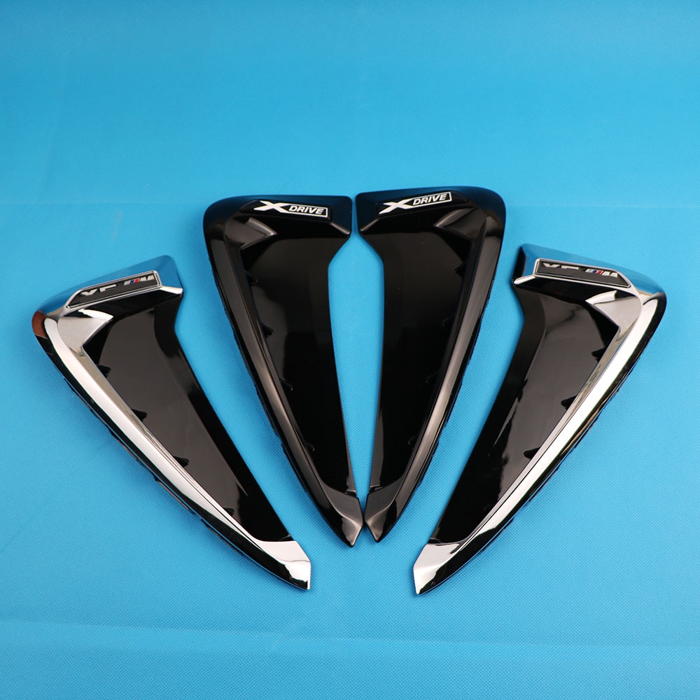 Shark Gills 3D Stickers Side Fender Vent Decoration Car-Styling Auto Essories For BMW Xdrive Emblem Logo X5 F15 X5M F85 LOGO