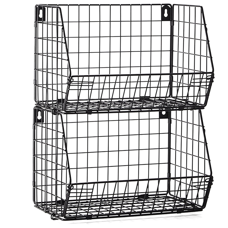 Closet Organizer Hanging Wire Basket Food Storage Mesh Bin Clothes Shelves for Laundry Room Closet O