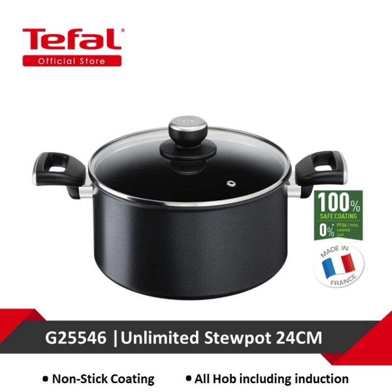 Tefal Unlimited Black IH Stewpot 24cm w/lid G25546 Singapore