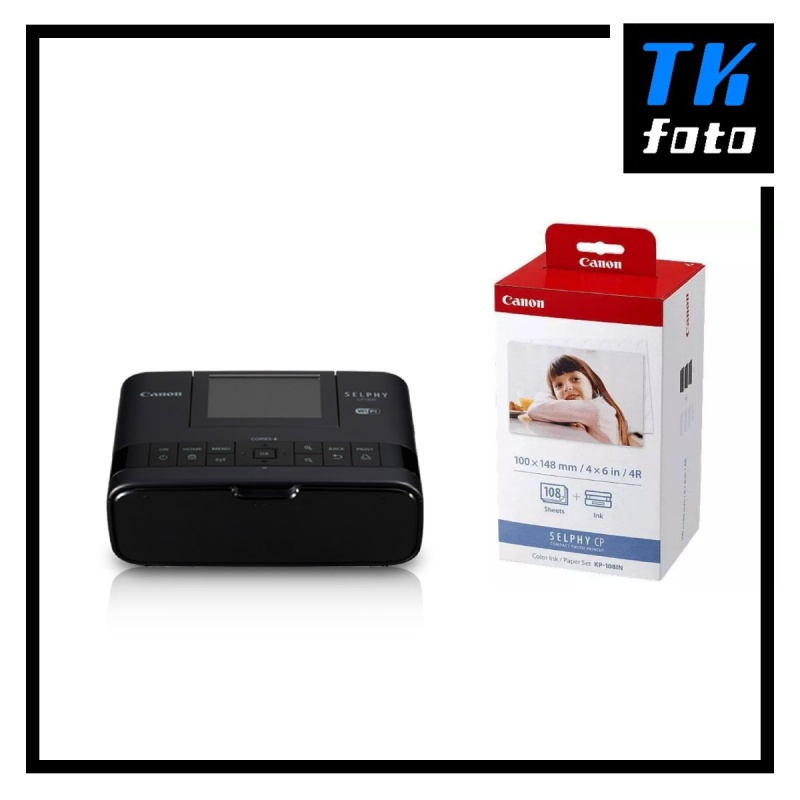 Canon SELPHY CP1300 Compact Photo Printer & KP-108IN (4R Size Photo Paper & Ink Cartridge) Bundle Singapore