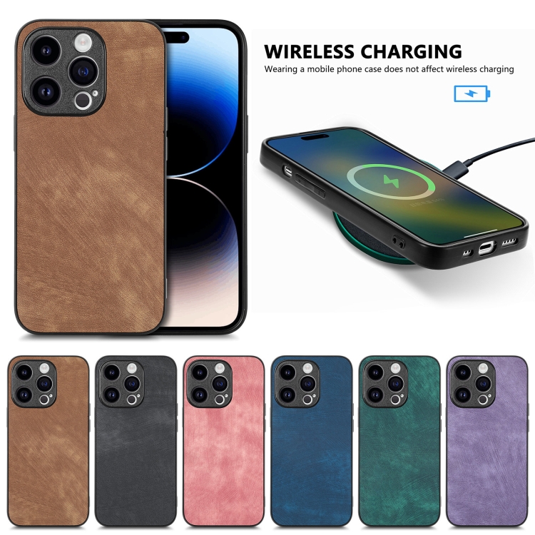 【Parts Online】 Vintage Leather PC Back Cover Phone Case For iPhone 15/iPhone 15 Pro/iPhone 15 Plus/iPhone 15 Pro Max/iPhone 14/iPhone 14 Pro/iPhone 14 Plus/iPhone 14 Pro Max/iPhone 13/iPhone 13 mini/iPhone 13 Pro/iPhone 13 Pro Max/iPhone 12 mini/iPhone 12