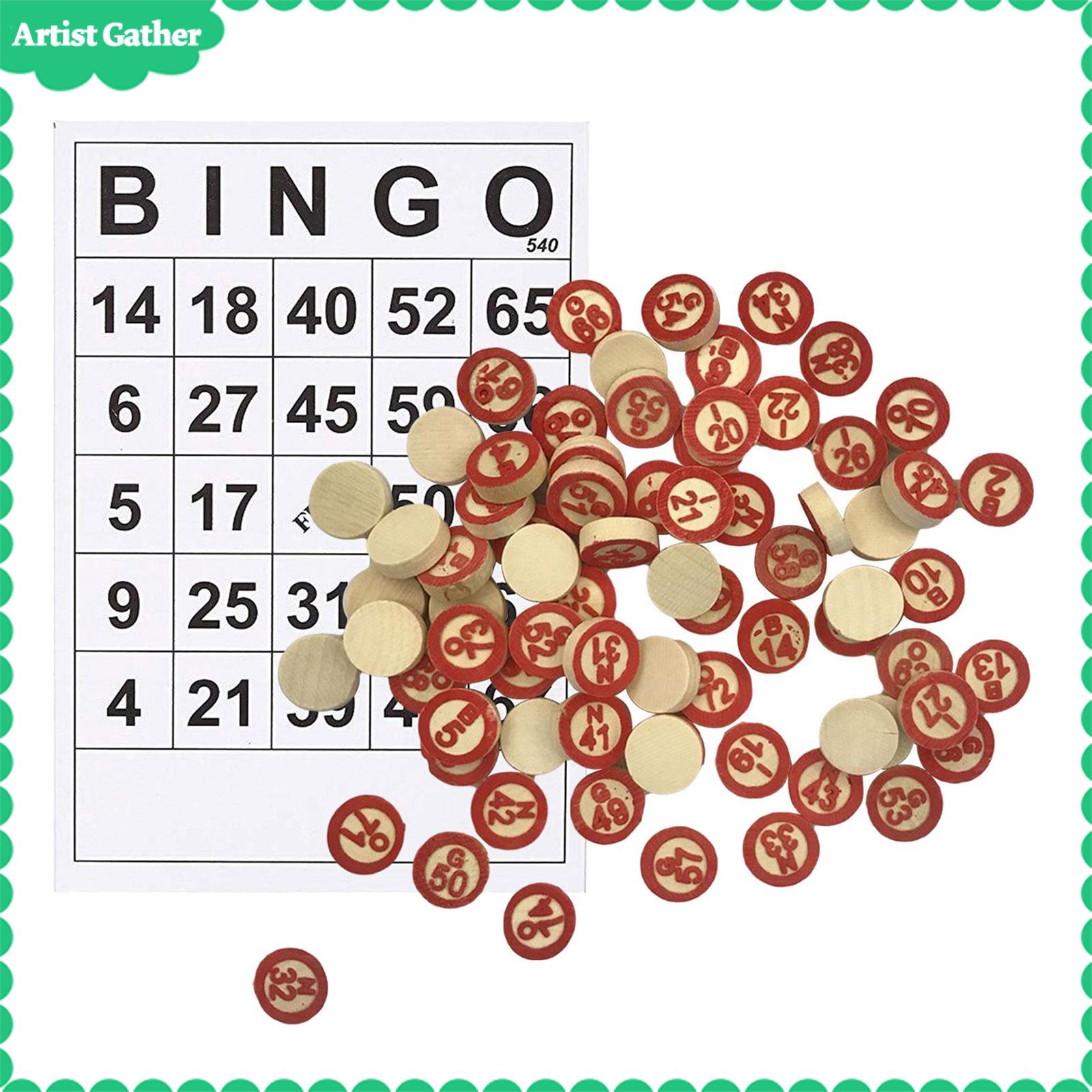 Nghệ sĩ thu thập Bộ trò chơi Bingo-Thẻ Bingo với bộ phỉnh Bingo cho trẻ em gia đình bên gia đình trò chơi tương tác hoạt động đồ chơi tiệc tùng