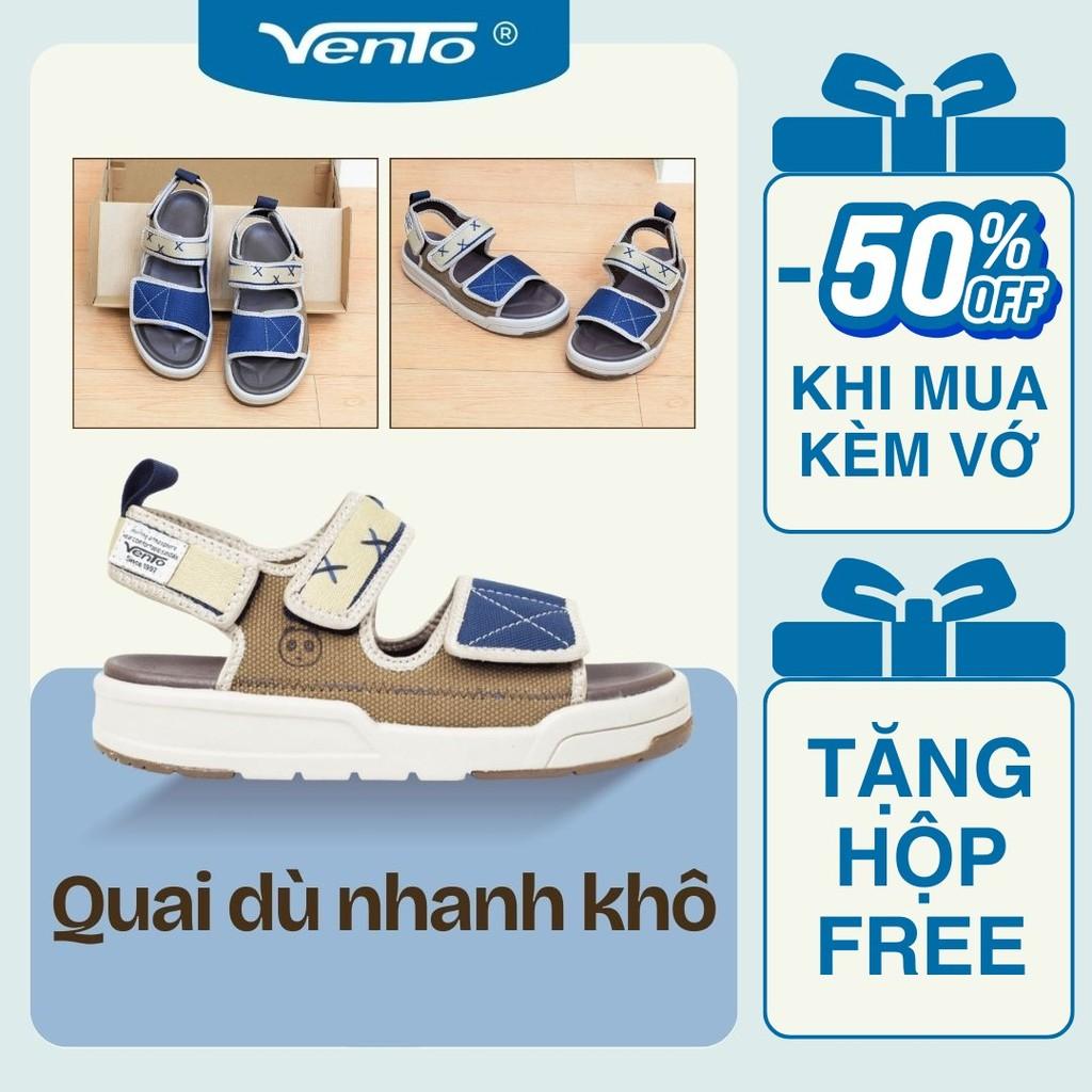 Sandal Vento SD10039 Chính Hãng - Giày Sandal Nam Nữ Phối Màu Vintage Cá Tính, Đế Bánh Mì Siêu Nhẹ