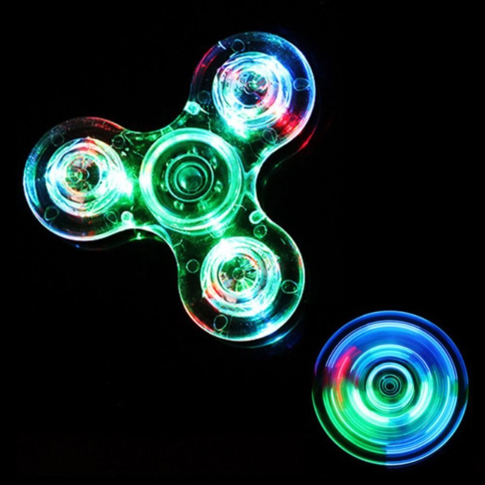HISNGS Dạ Quang 1 cái Giảm áp lực Phát sáng trong bóng tối Xoay Con quay tay Con quay tay Con quay Fidget Spinner Con quay hồi chuyển ngón tay Đồ chơi ngón tay đèn Led