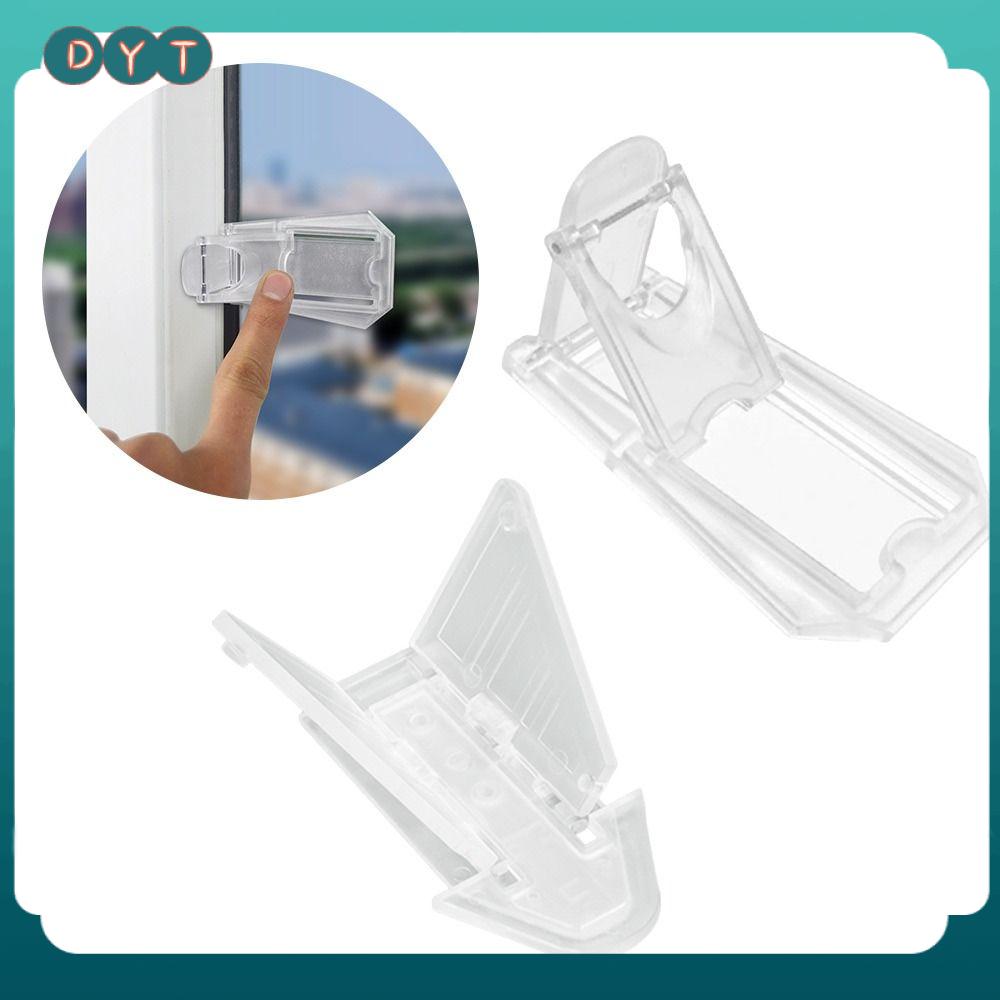 DYT Chống kẹp Khóa cửa trượt Cố định mạnh mẽ Trong suốt Khóa cửa sổ Di động Dán dính tự động Chặn cửa trượt để bảo vệ an ninh trẻ em