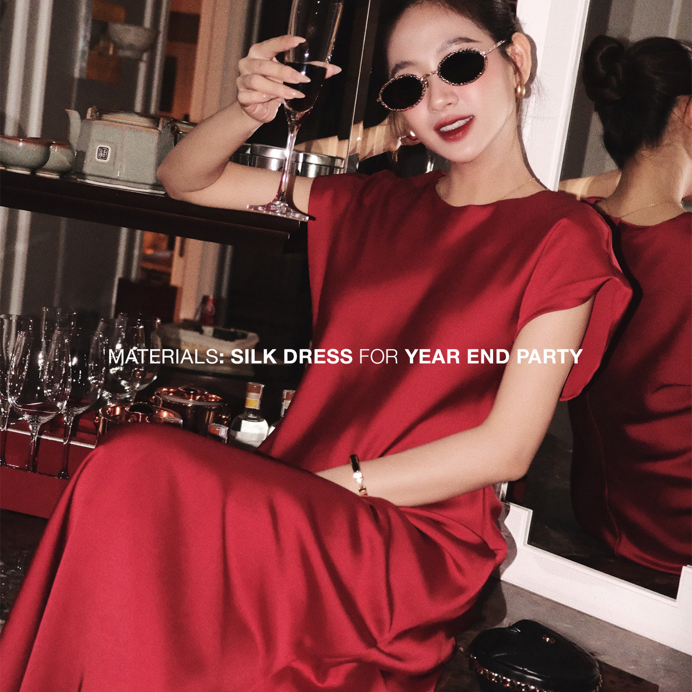 Đầm lụa dài cocobebe kaew dress