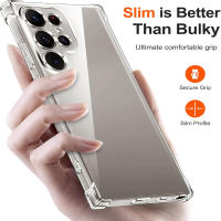 Trong suốt chống sốc Ốp Silicon cho Samsung Galaxy S26 S25 S24 S23 S22 S21 S20 S10 Plus Ultra FE Lite 5g nắp lưng Lưu ý 8 9 10 20